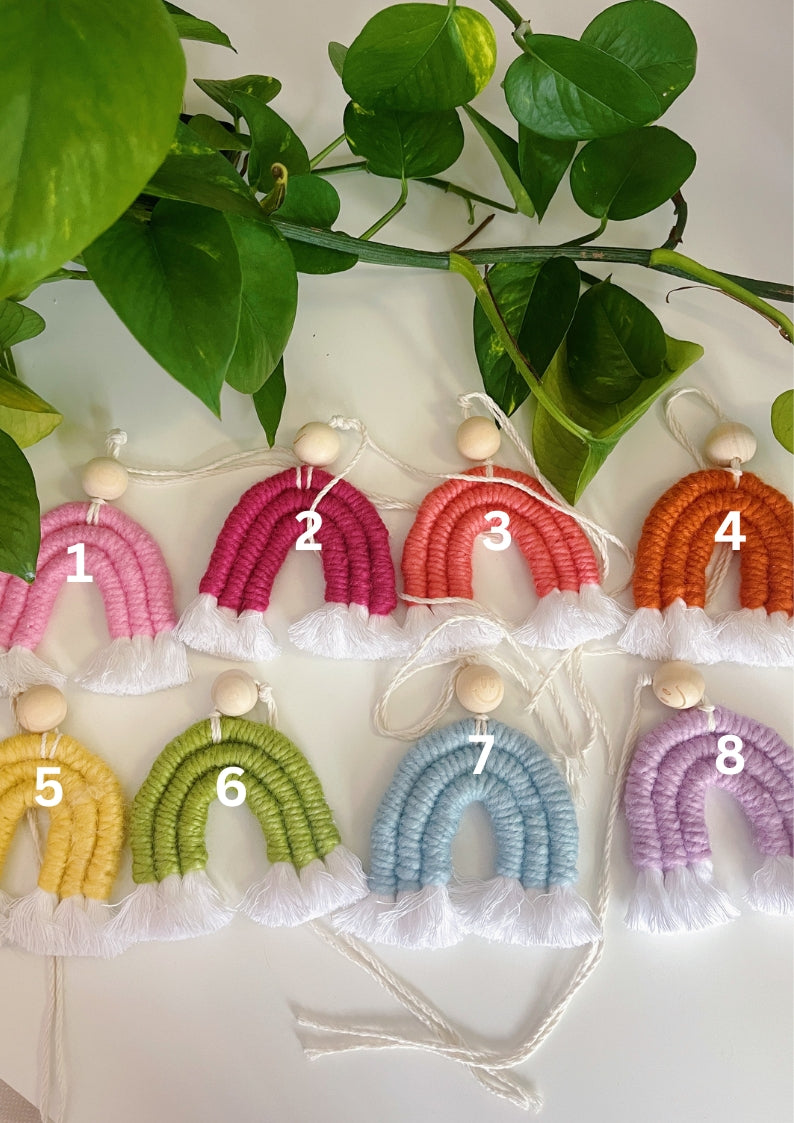 Rainbow Macrame Car Arts Solid Colors