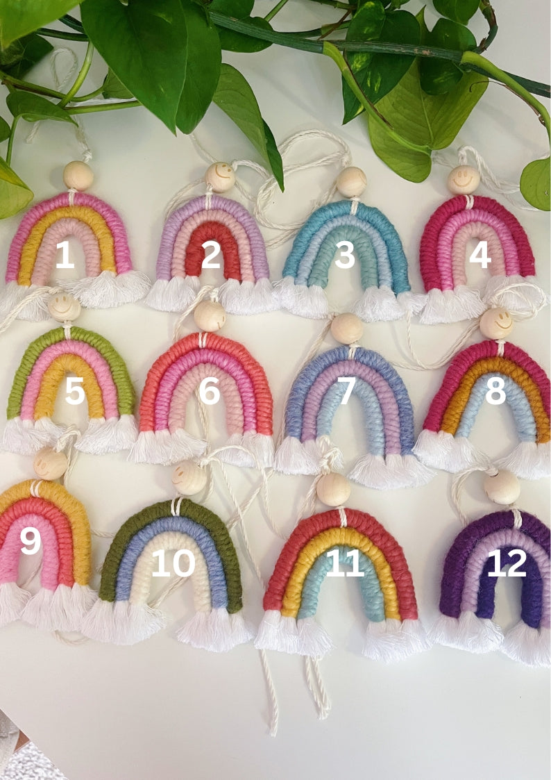 Rainbow Macrame Car Arts
