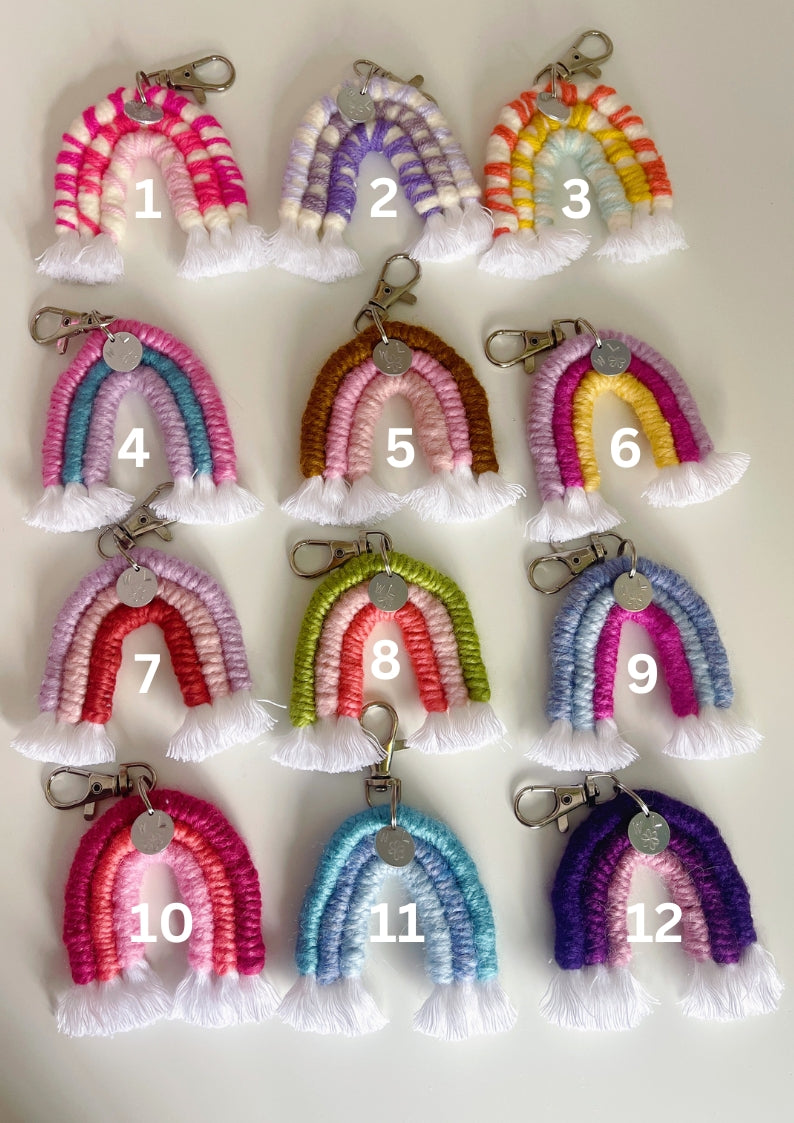 Rainbow Macrame Keychains