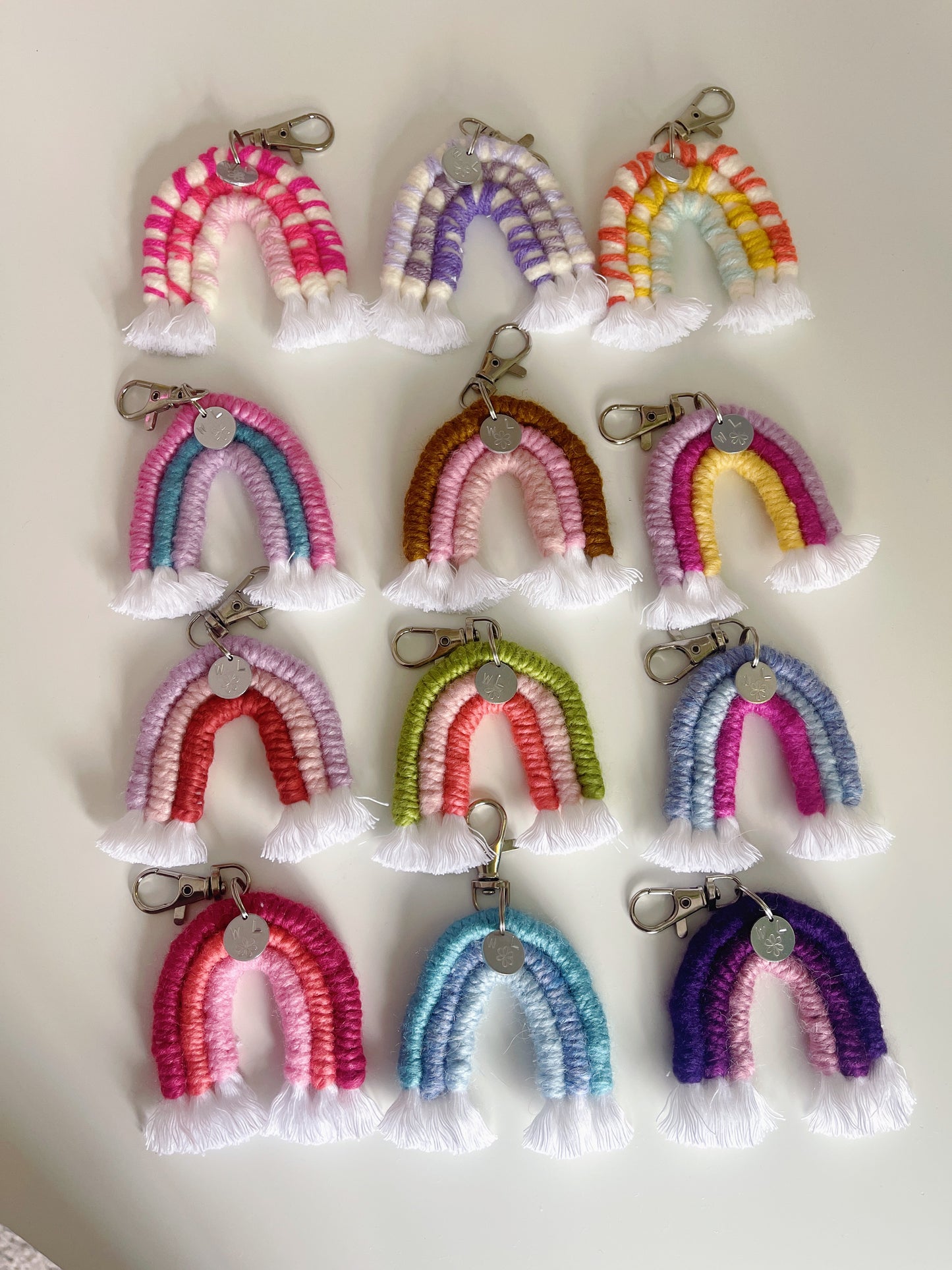 Rainbow Macrame Keychains