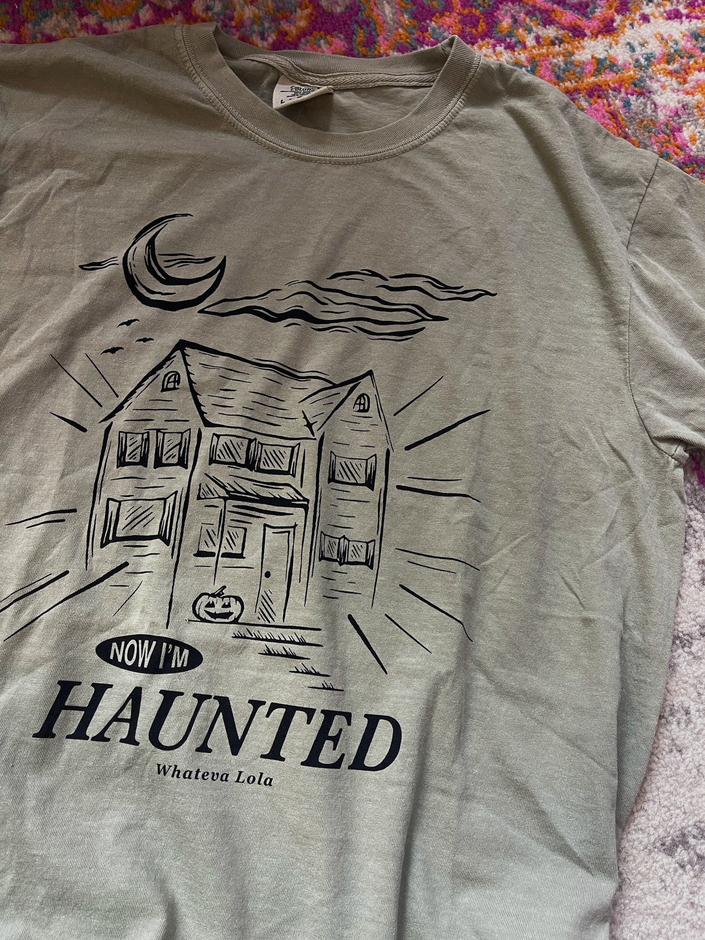 LARGE & 3XL Dark Green Haunted Tee