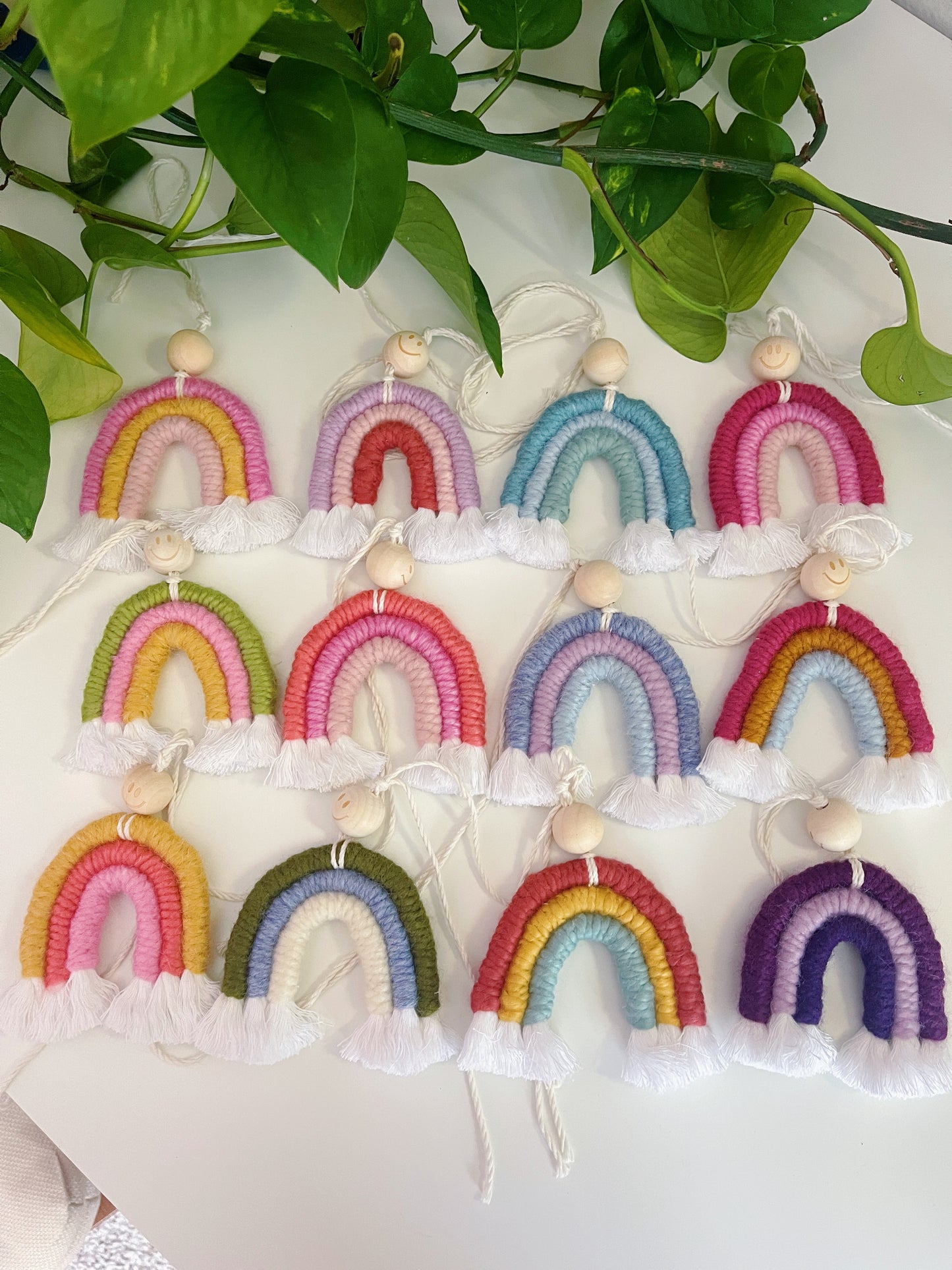 Rainbow Macrame Car Arts