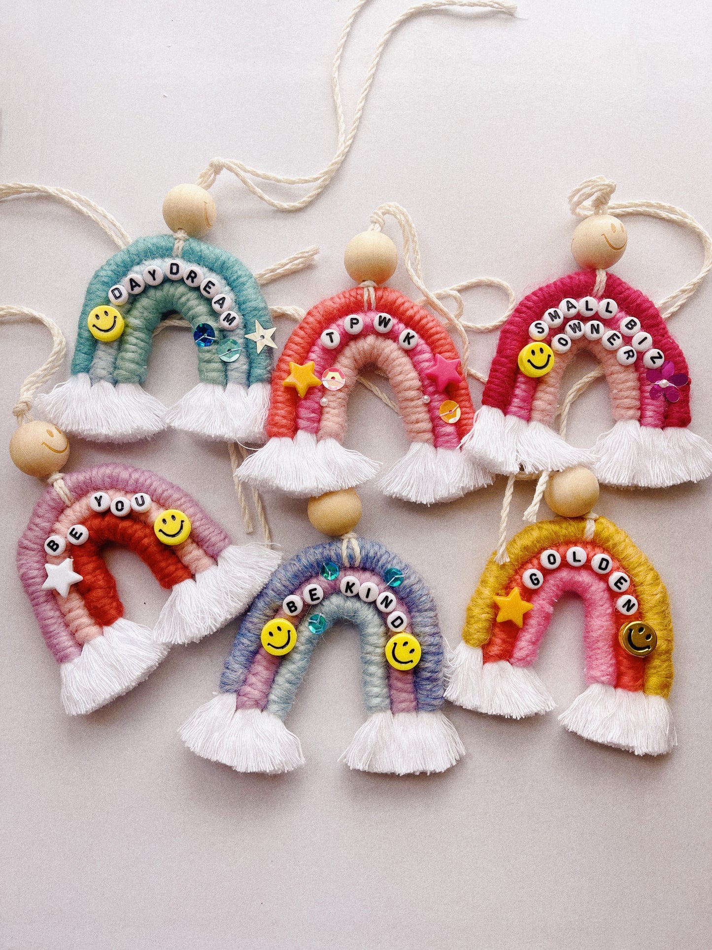 Rainbow Macrame Car Arts