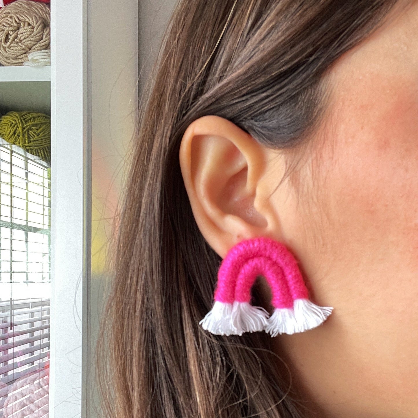 Rainbow Macrame Earrings