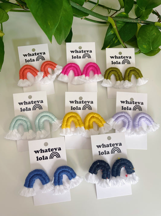 Rainbow Macrame Earrings