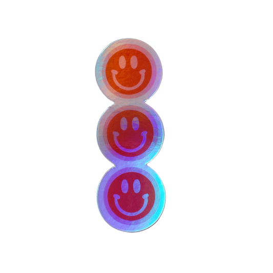 Happy Holographic Sticker