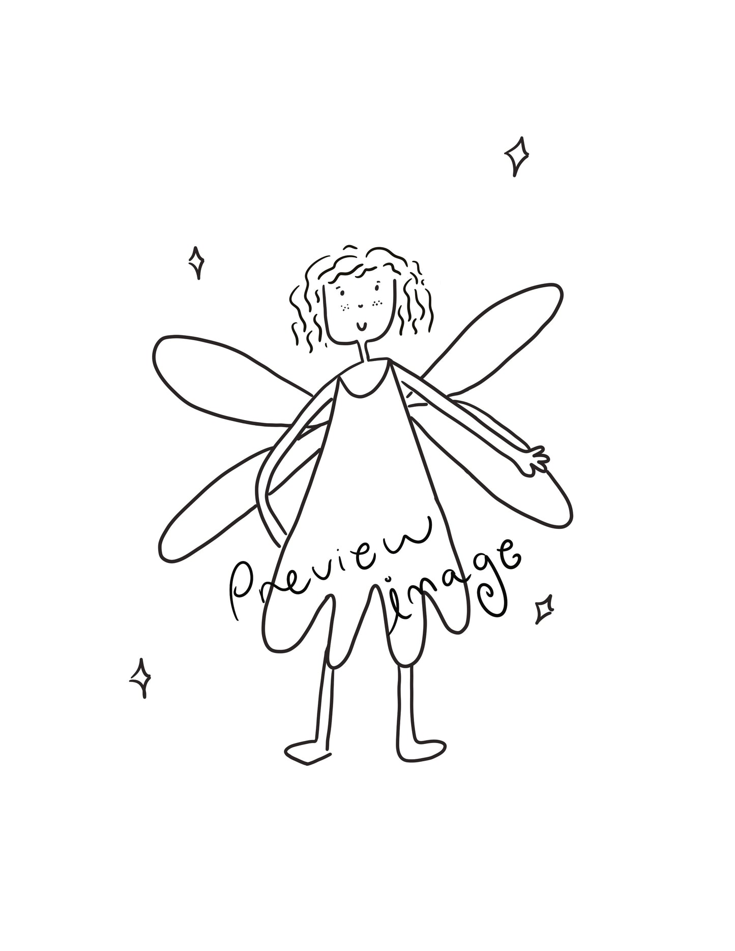 4 Whimsical Fairy Coloring Pages – Printable PDFs