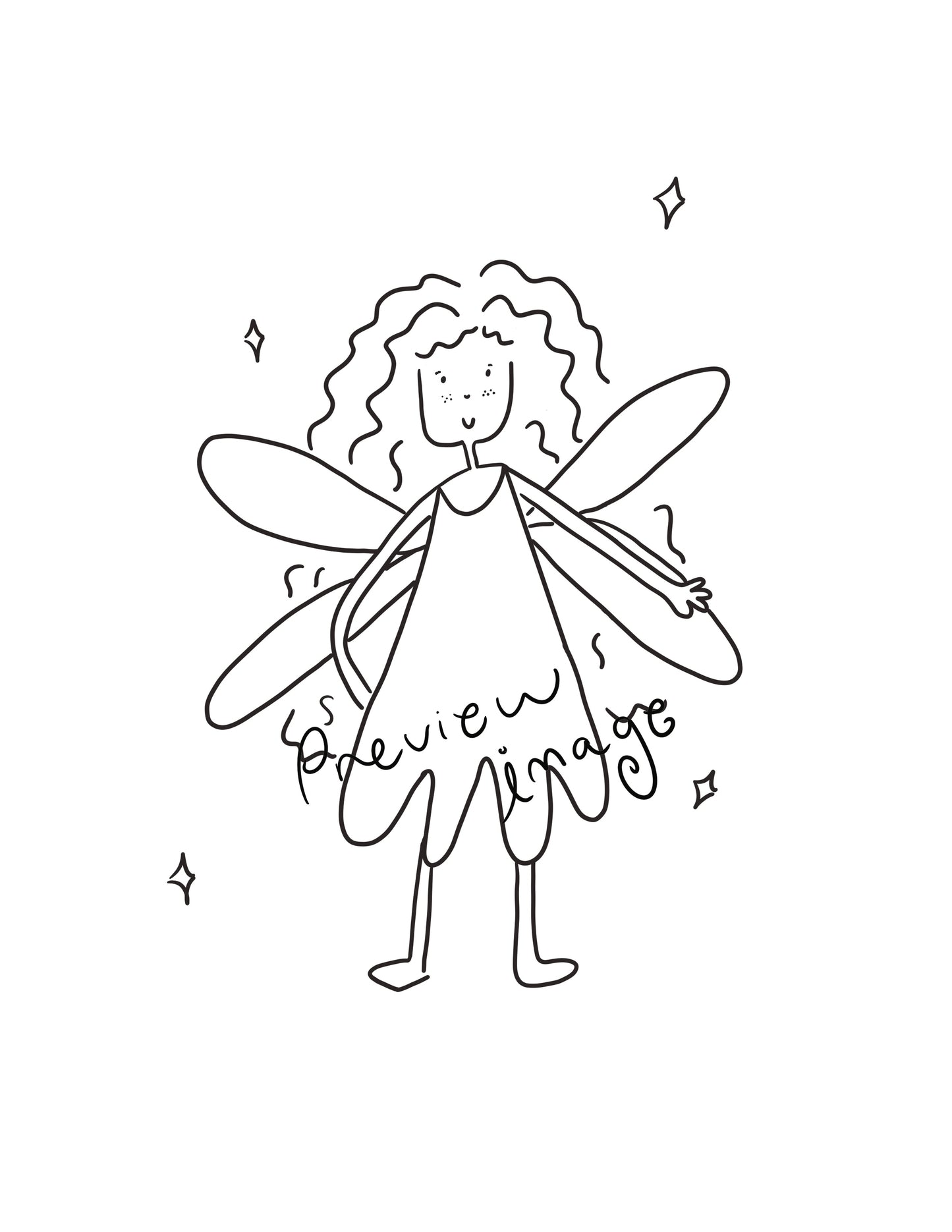 4 Whimsical Fairy Coloring Pages – Printable PDFs
