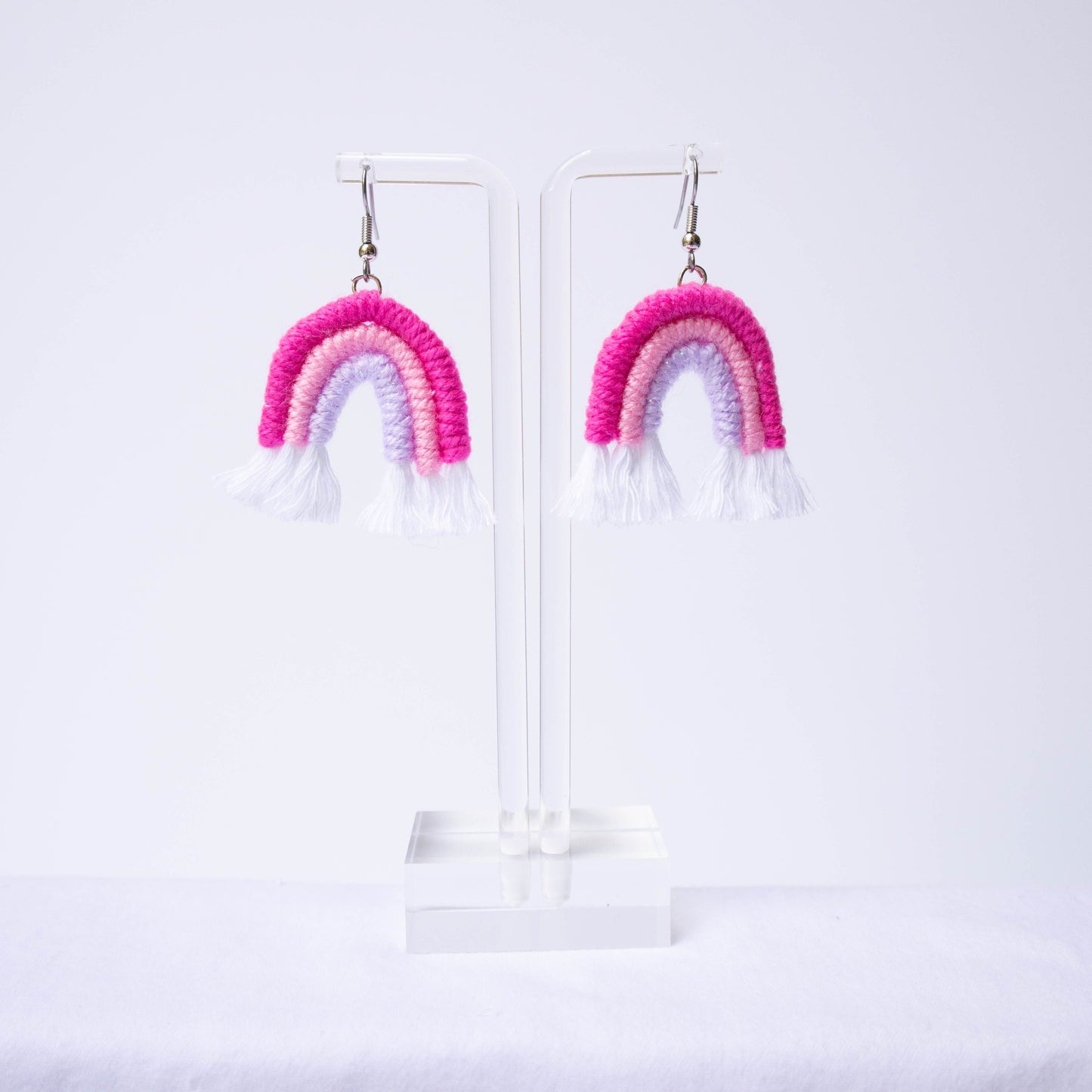 Pink, and Lavender Rainbow Earrings